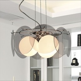 deals Milaan Eenvoudige Mode Stijl Kroonluchter Licht Rook Grijs Glazen Kroonluchter
