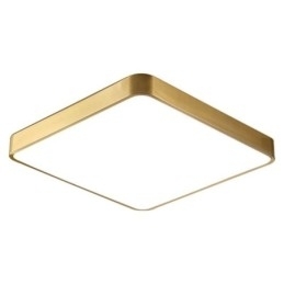 Minimalistische plafondlamp van acryl in vierkant goudkleur