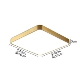 Minimalistische plafondlamp van acryl in vierkant goudkleur