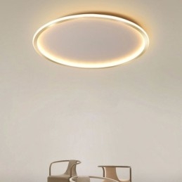 Minimalistische ronde plafondlamp met inbouwmontage