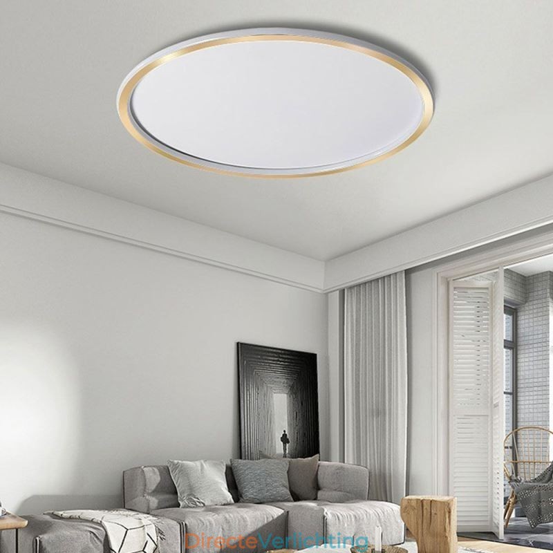 Minimalistische ronde plafondlamp met inbouwmontage