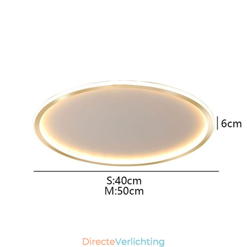 Minimalistische ronde plafondlamp met inbouwmontage