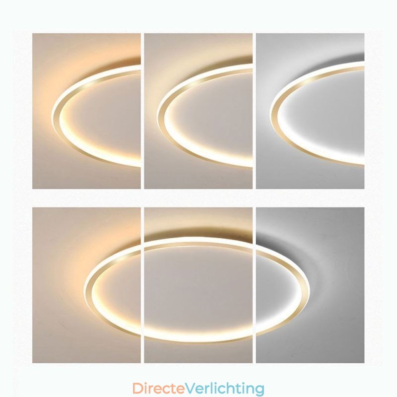Minimalistische ronde plafondlamp met inbouwmontage