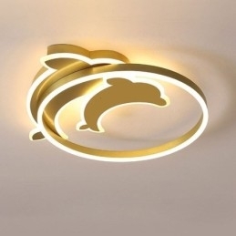 Gouden Dolphin plafondlamp met inbouwmontage