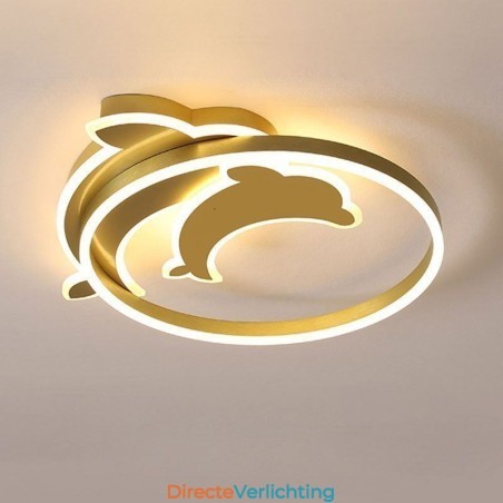Gouden Dolphin plafondlamp met inbouwmontage Gouden Dolphin plafondlamp met inbouwmontage