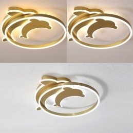 Gouden Dolphin plafondlamp met inbouwmontage