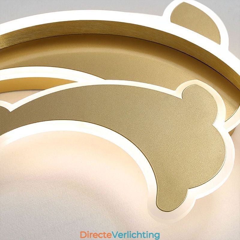 Gouden Dolphin plafondlamp met inbouwmontage