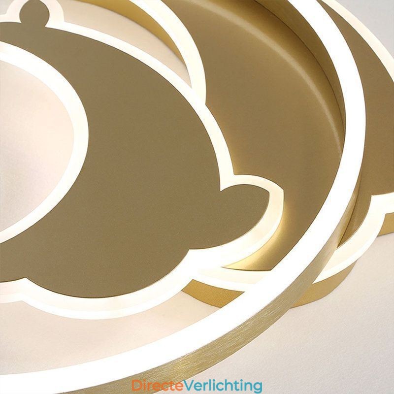 Gouden Dolphin plafondlamp met inbouwmontage
