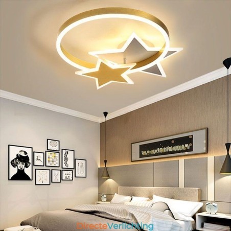 Star Flush Mount Plafondlamp Acryl Dubbele Sterren Lichtarmatuur Star Flush Mount Plafondlamp Acryl Dubbele Sterren Lichtarmatuur