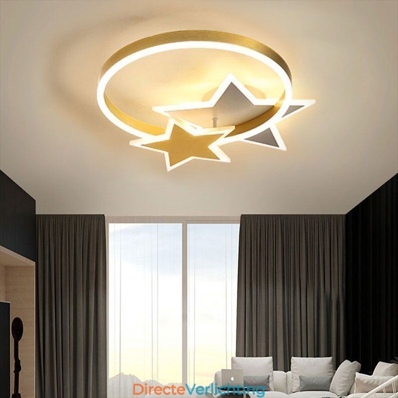 Star Flush Mount Plafondlamp Acryl Dubbele Sterren Lichtarmatuur