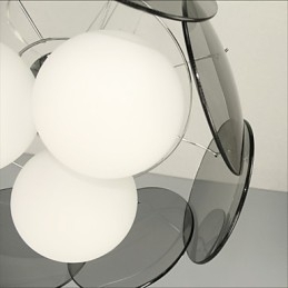 deals Milaan Eenvoudige Mode Stijl Kroonluchter Licht Rook Grijs Glazen Kroonluchter