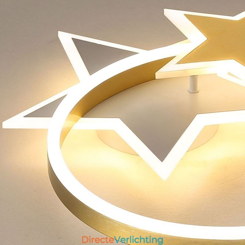 Star Flush Mount Plafondlamp Acryl Dubbele Sterren Lichtarmatuur