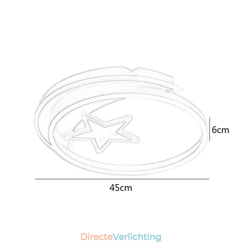 Moon Star Flush Mount Plafondlamp Goud Acryl Lampenarmatuur