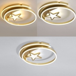 Moon Star Flush Mount Plafondlamp Goud Acryl Lampenarmatuur