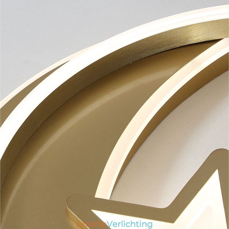 Moon Star Flush Mount Plafondlamp Goud Acryl Lampenarmatuur
