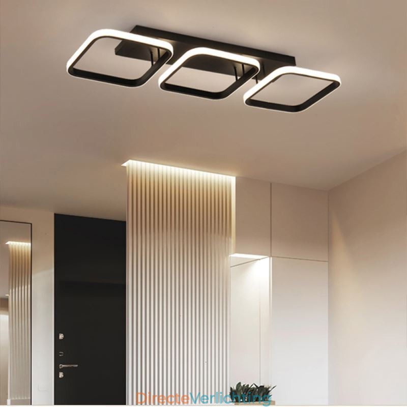 Moderne minimalistische plafondlamp met vierkant frame van acryl