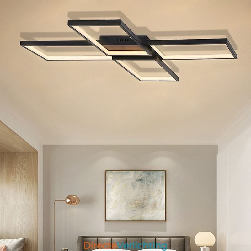 X-vormige plafondlamp van acryl in minimalistische inbouw