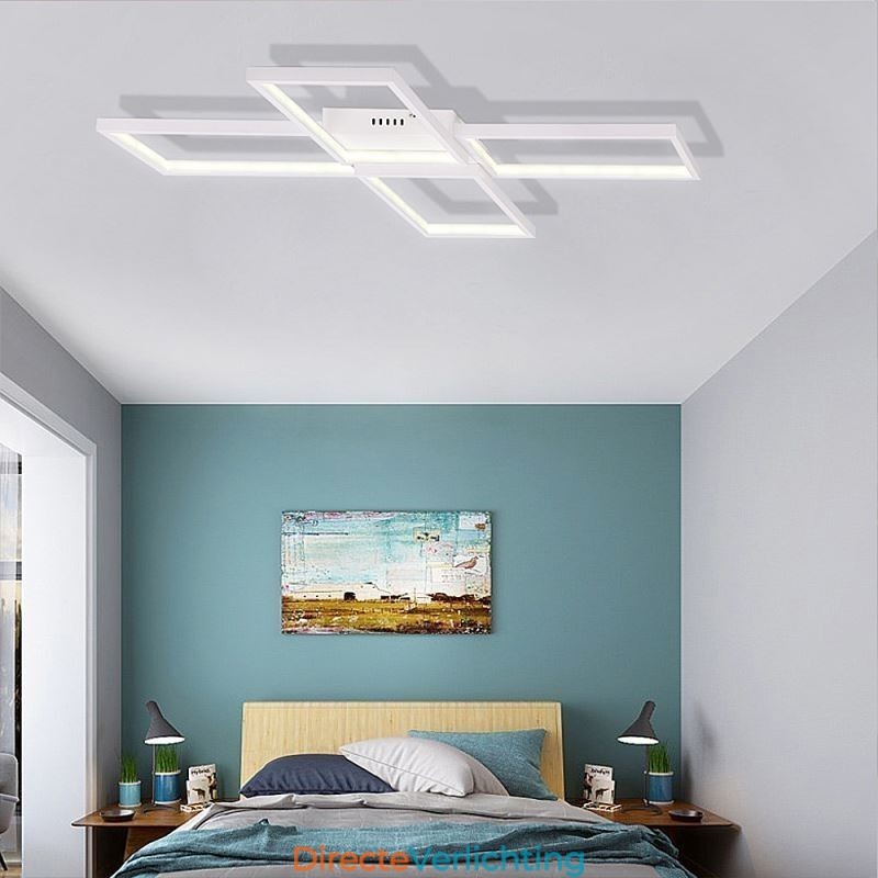 X-vormige plafondlamp van acryl in minimalistische inbouw