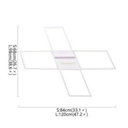 X-vormige plafondlamp van acryl in minimalistische inbouw