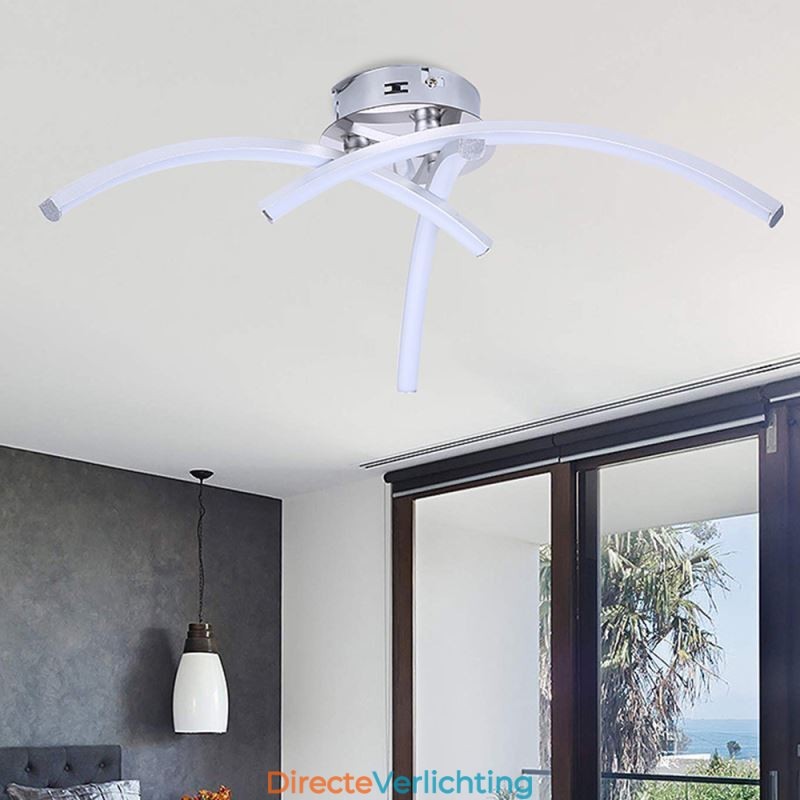 Eenvoudige plafondlamp in boogvorm van acryl met kruis