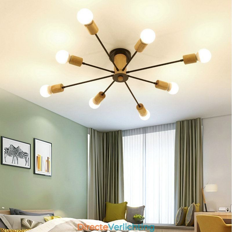 Moderne Magic Beans Flush Mount kroonluchter met houten takken