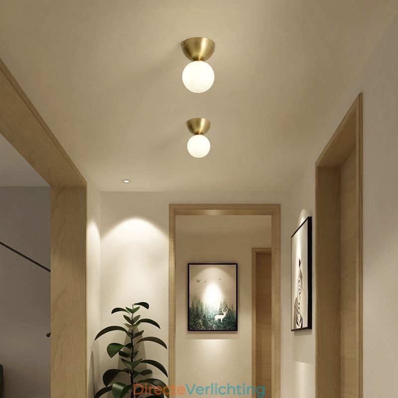 Nordic Brass Mini Flush Mount Plafondlamp Foyer Verlichting