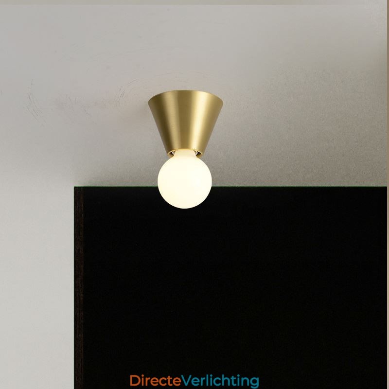 Nordic Brass Mini plafondlamp met inbouwmontage