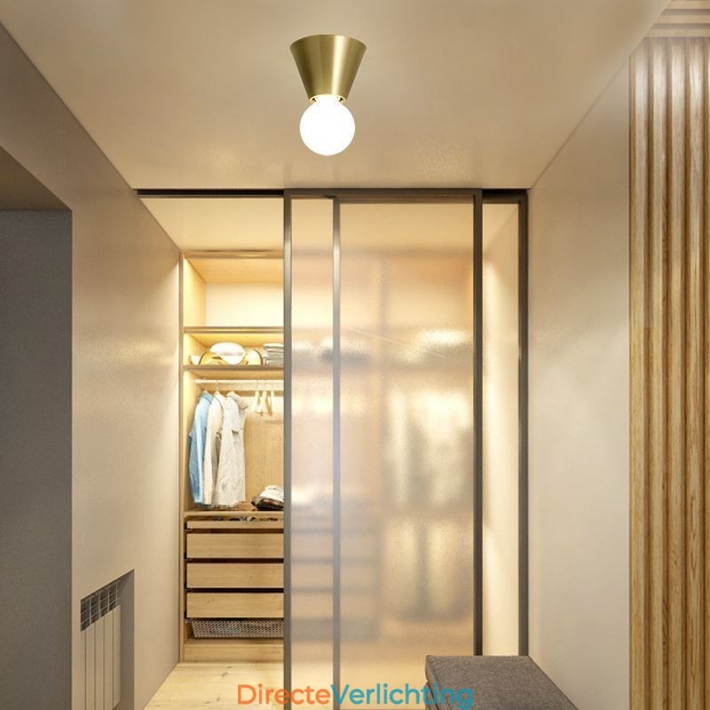 Nordic Brass Mini plafondlamp met inbouwmontage