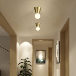 Nordic Brass Mini plafondlamp met inbouwmontage