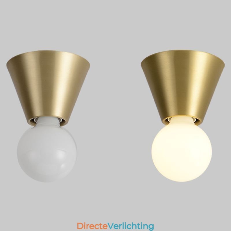 Nordic Brass Mini plafondlamp met inbouwmontage