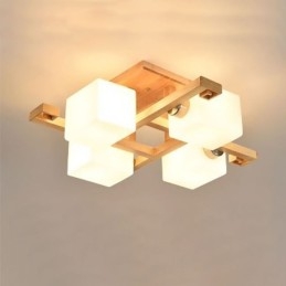 Nordic Flush Mount Plafondlamp Creatief Warm Massief Houten Licht