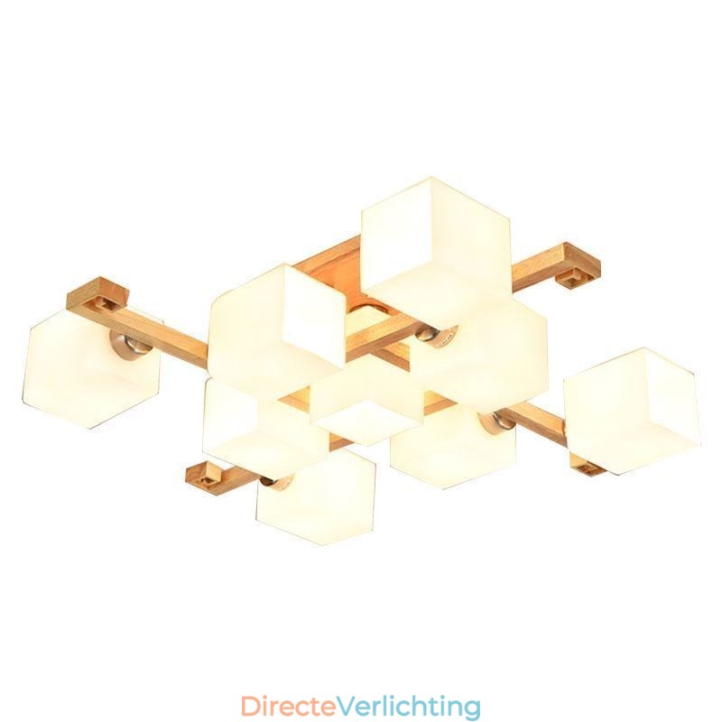 Nordic Flush Mount Plafondlamp Creatief Warm Massief Houten Licht