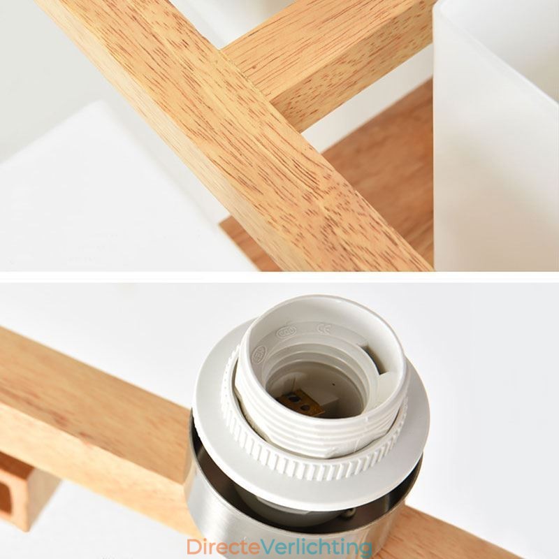 Nordic Flush Mount Plafondlamp Creatief Warm Massief Houten Licht