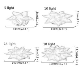 Moderne eenvoudige plafondlamp in de vorm van een zonnebloem van acryl