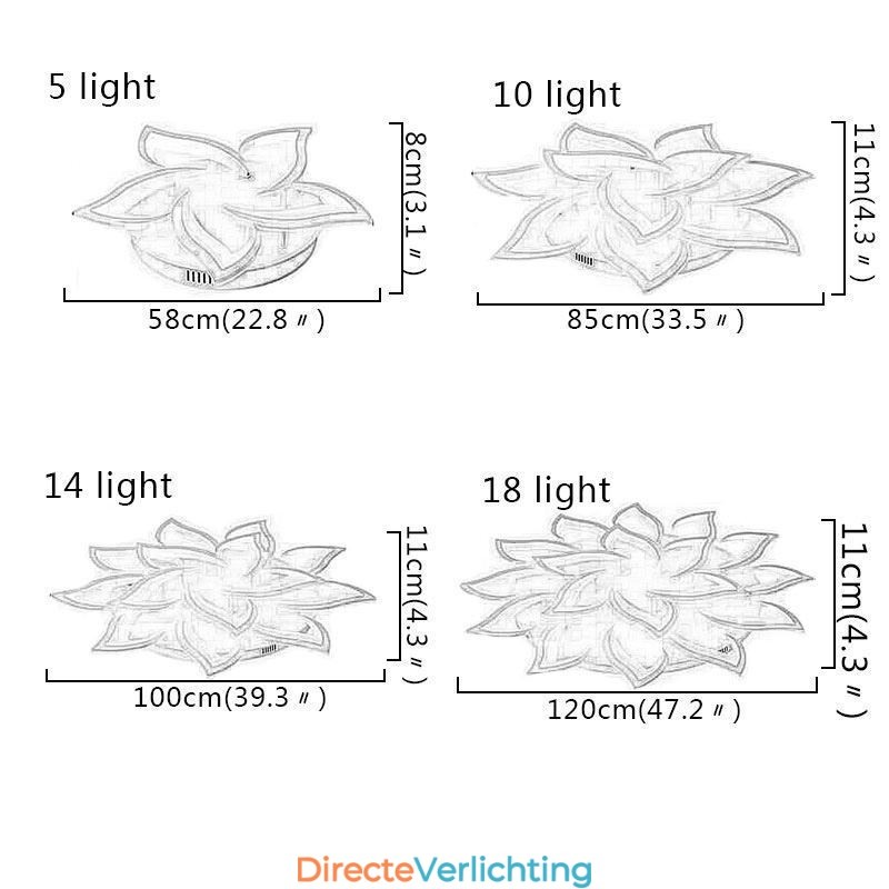 Moderne eenvoudige plafondlamp in de vorm van een zonnebloem van acryl
