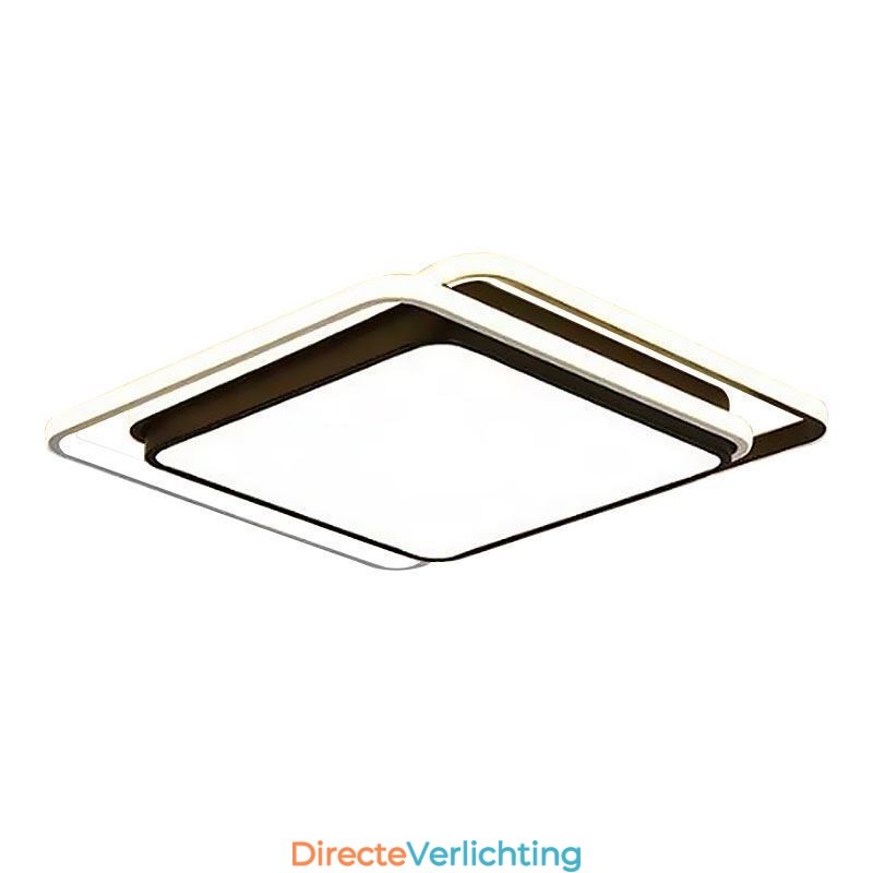 Moderne eenvoudige plafondlamp met geometrische montage, vierkant frame en lamplicht