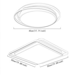 Moderne eenvoudige plafondlamp met geometrische montage, vierkant frame en lamplicht