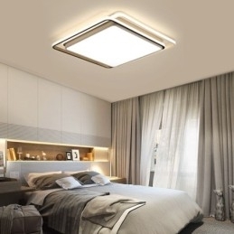 Moderne eenvoudige plafondlamp met geometrische montage, vierkant frame en lamplicht
