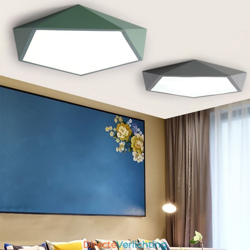 Moderne plafondlamp met diamantdesign, ultradunne verlichting voor thuis