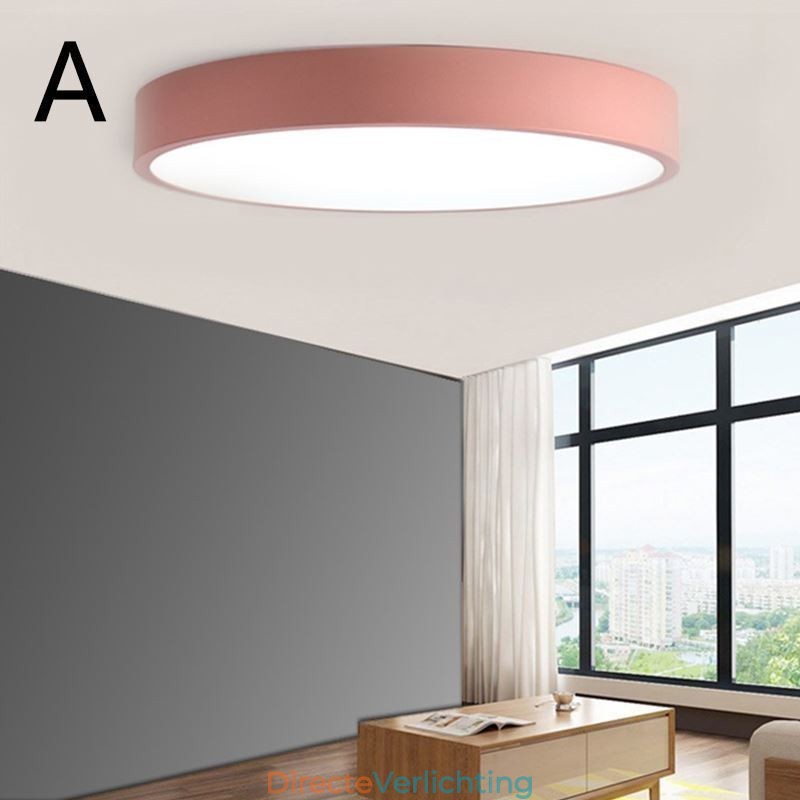 Moderne, inbouwbare, ultradunne plafondlamp met ronde lamp