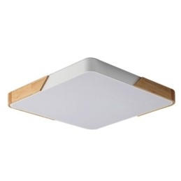 Eenvoudige plafondlamp met houten frame, superdun design, lamp met lampje