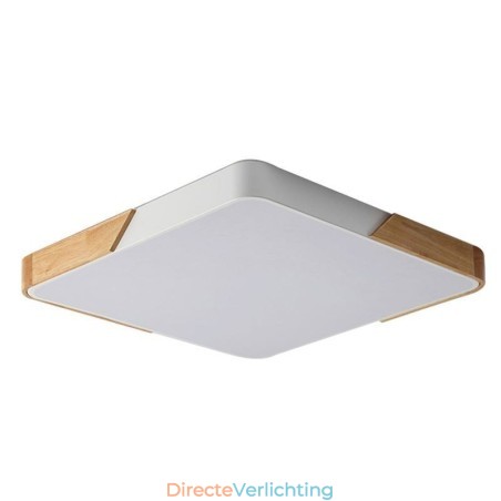 Eenvoudige plafondlamp met houten frame, superdun design, lamp met lampje Eenvoudige plafondlamp met houten frame, superdun design, lamp met lampje