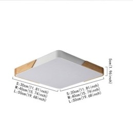Eenvoudige plafondlamp met houten frame, superdun design, lamp met lampje