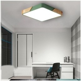 Eenvoudige plafondlamp met houten frame, superdun design, lamp met lampje