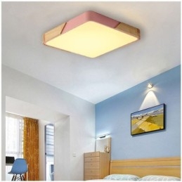 Eenvoudige plafondlamp met houten frame, superdun design, lamp met lampje