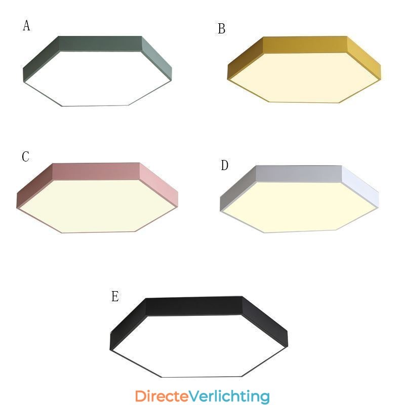 Moderne eenvoudige plafondlamp met zeshoekige inbouw