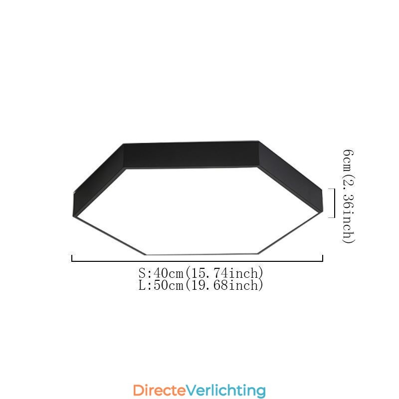 Moderne eenvoudige plafondlamp met zeshoekige inbouw
