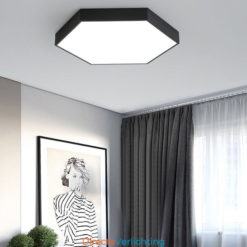 Moderne eenvoudige plafondlamp met zeshoekige inbouw