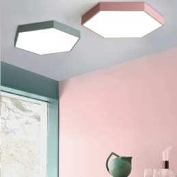 Moderne eenvoudige plafondlamp met zeshoekige inbouw