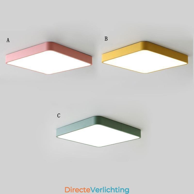 Simlpe Flush Mount Dunne Vierkante Licht Energiebesparende Plafondlamp
